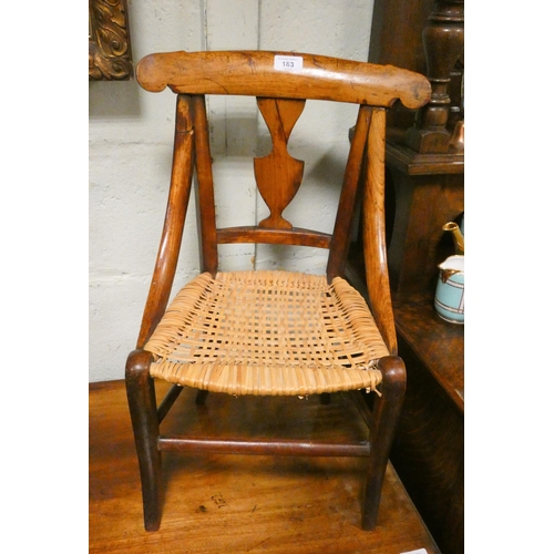 183 - A Victorian rush seated child's chair