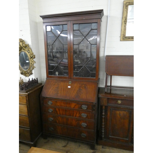 338 - A Georgian mahogany bureau bookcase