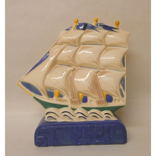 366 - A Poole Pottery ship bookend