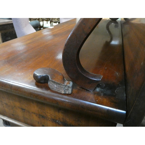 367 - A Victorian mahogany chiffonier with shelf back, two frieze drawers and glazed gothic arched doors b... 