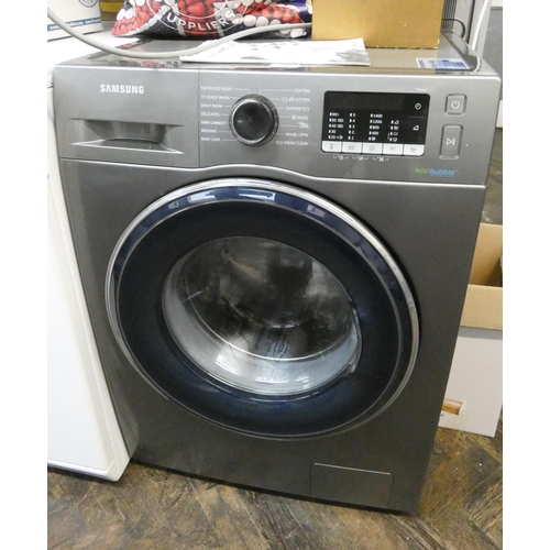 340 - A Samsung Eco Bubble modern washing machine in silver case