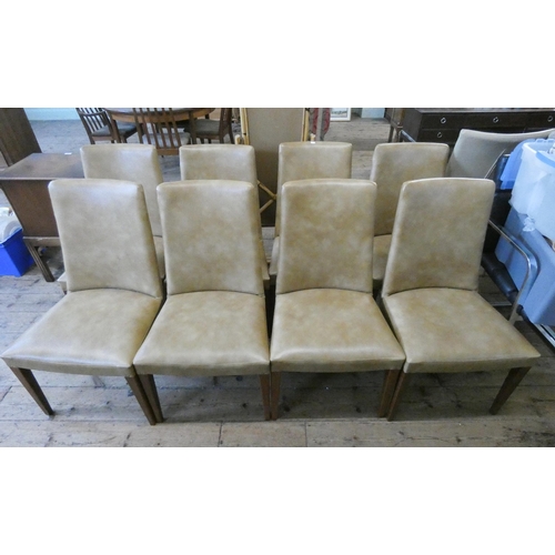 30 - A set of eight G-plan dining  chairs, upholstered in beige faux leather