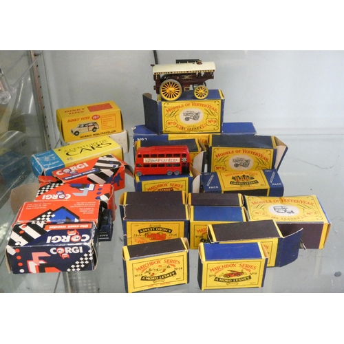 670 - Collection of Matchbox Series miniature vintage vehicles - boxed, 5 Corgi models and two others