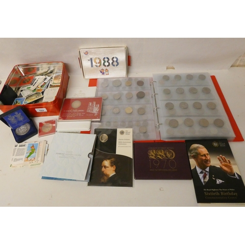 684 - Large collection of English & Foreign coins in an album, commemoratives & mint coins in presentation... 