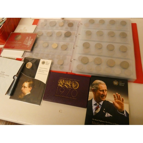 684 - Large collection of English & Foreign coins in an album, commemoratives & mint coins in presentation... 