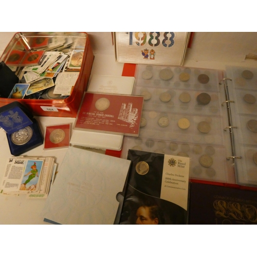 684 - Large collection of English & Foreign coins in an album, commemoratives & mint coins in presentation... 