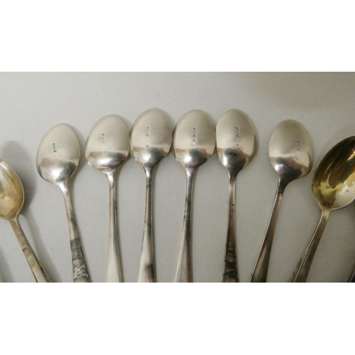 488 - A collection of silver tea and coffee spoons of various dates, to include seven matching George V Ju... 