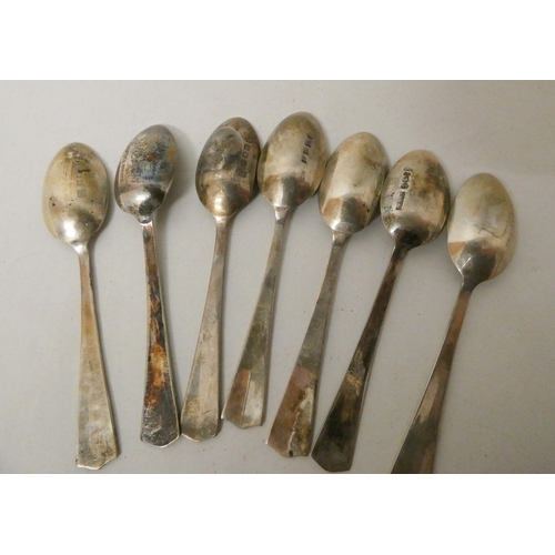 488 - A collection of silver tea and coffee spoons of various dates, to include seven matching George V Ju... 