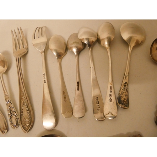 490 - A collection of silver tea and coffee spoons, gross weight 7.2 troy oz