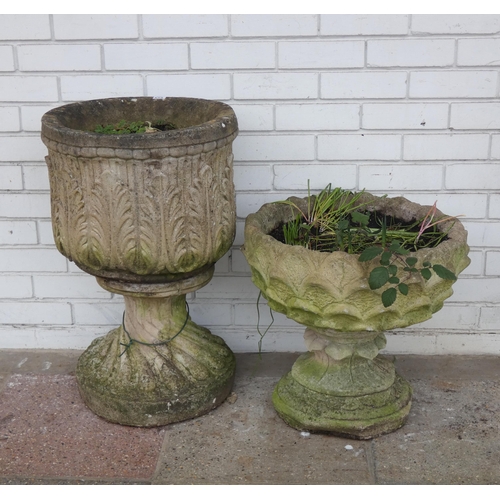 803 - Two large concrete garden planters