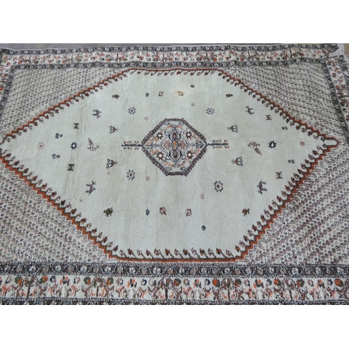 100 - A Moroccan figured wool pile rug depicting Mohammad's rise into heaven, 9'8