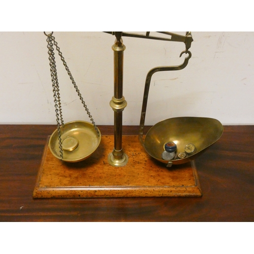 12 - A set of Victorian brass balance scales