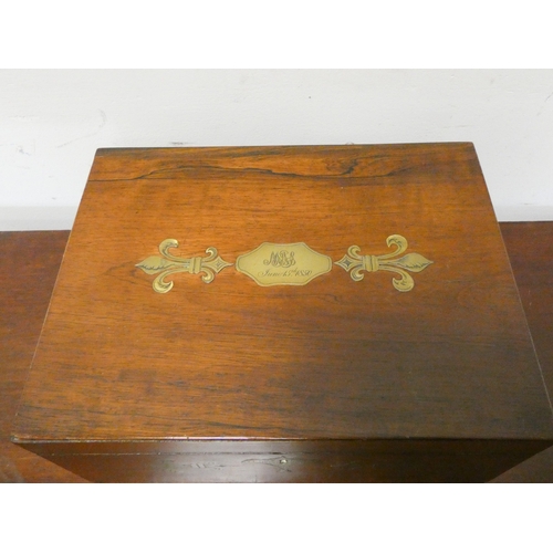 20 - A Regency rosewood and brass inlaid jewel box, 12