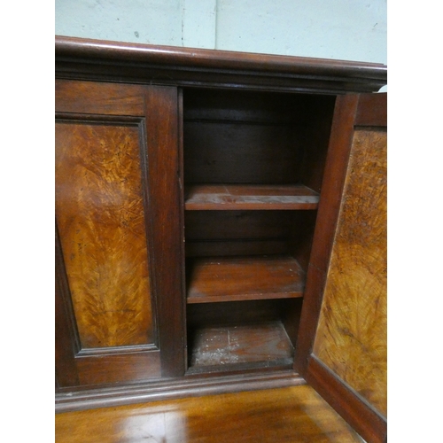 6 - A late Victorian mahogany two door cupboard with fielded panel door, 30