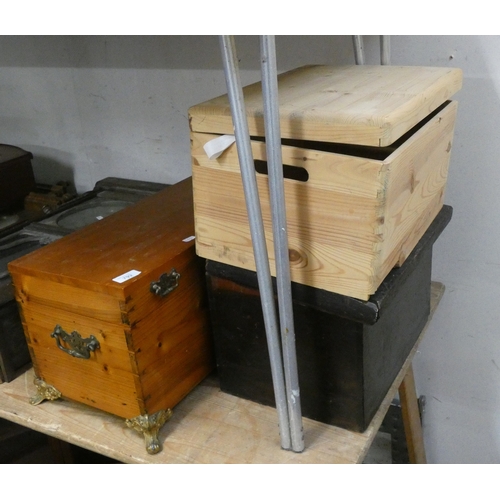 792 - Three assorted wooden storage boxes