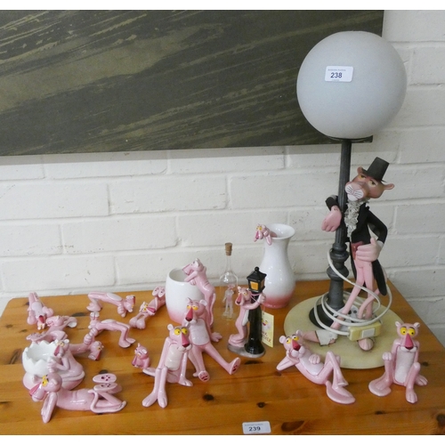 A vintage collection of Pink Panther collectables to include a ...