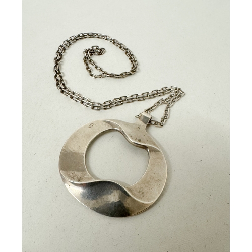 418 - Georg Jensen vintage silver pendant, design 121 by Henning Koppel on silver chain