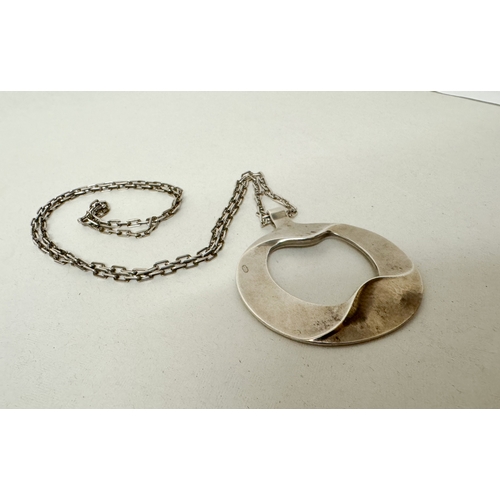 418 - Georg Jensen vintage silver pendant, design 121 by Henning Koppel on silver chain