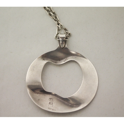 418 - Georg Jensen vintage silver pendant, design 121 by Henning Koppel on silver chain
