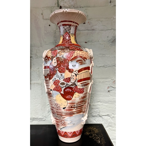 11 - A large Satsuma figure decorated china vase, 22