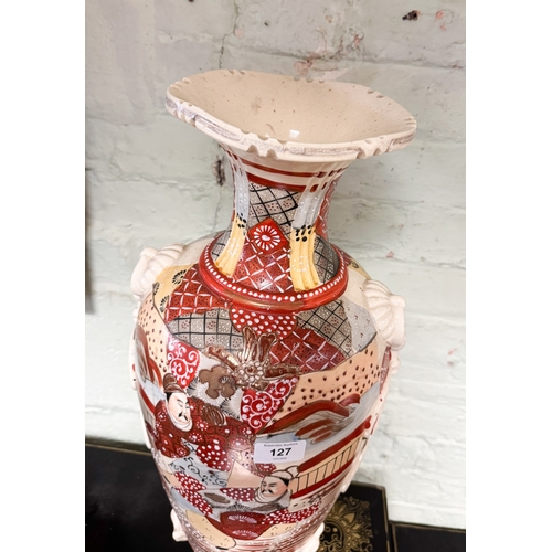 11 - A large Satsuma figure decorated china vase, 22