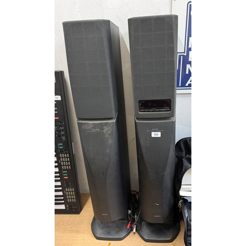 629 - A pair of Sony SA-VA15 home theatre speakers