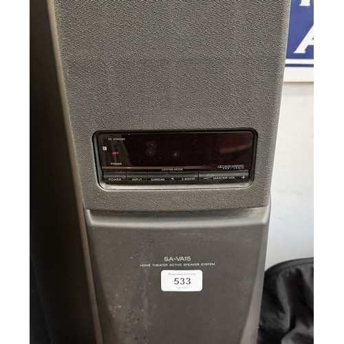 629 - A pair of Sony SA-VA15 home theatre speakers