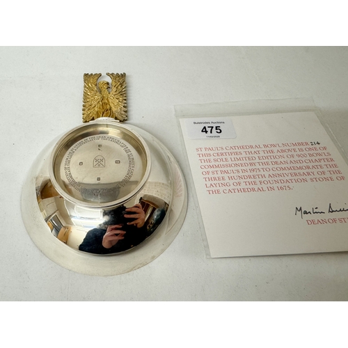 475 - Jocelyn Burton for Aurum Designs Ltd, a silver parcel gilt St Pauls Cathedral limited edition commem... 