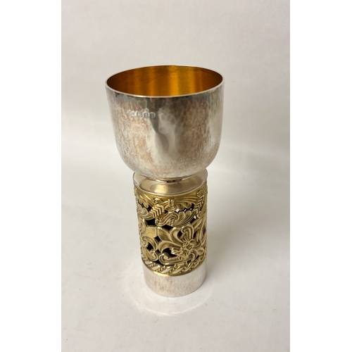 477 - John Sutherland Hawes for Aurum  - parcel-gilt silver goblet, Limited edition number 144 of 676. Mad... 