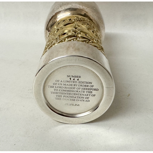 477 - John Sutherland Hawes for Aurum  - parcel-gilt silver goblet, Limited edition number 144 of 676. Mad... 