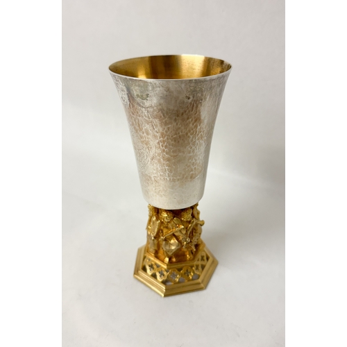 479 - Hector Miller for Aurum - parcel gilt silver Lincoln Cathedral 700th Anniversary Goblet, Limited Edi... 
