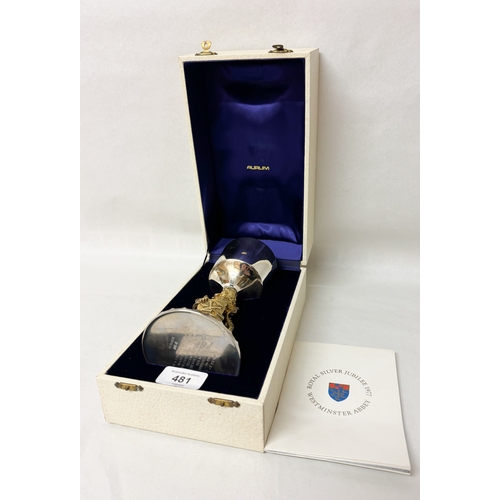 481 - Tim Minett for Aurum - silver and parcel gilt Westminster Goblet, commemorating 1977 Silver Jubilee,... 