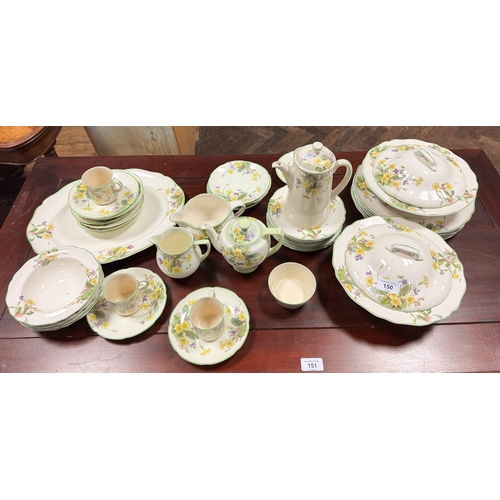 150 - A Royal Doulton April pattern floral decorated dinner and coffee ware etc