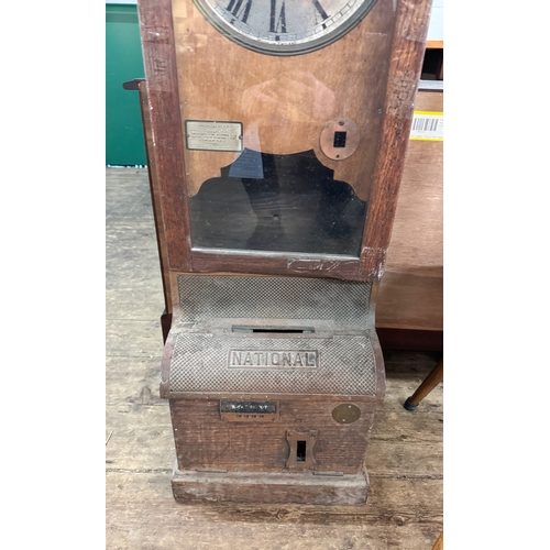 119 - The National Time Recorder Company Limited of London clocking in/clocking out clock, no mechanism fo... 
