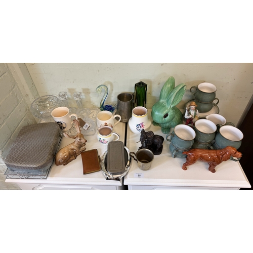 Collectables to include Denby tea ware, a Sylvac rabbit, Poole Pottery ...