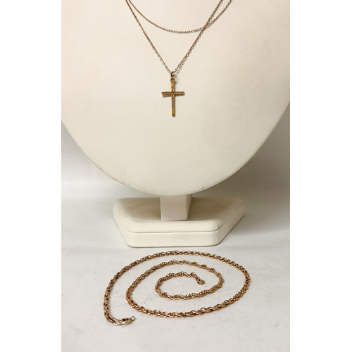 422 - 9ct rose gold fancy belcher link neck chain, 18