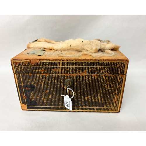 470 - A Victorian jewellery box containing silver and marcasite pieces, faux pearl earrings with two lift ... 