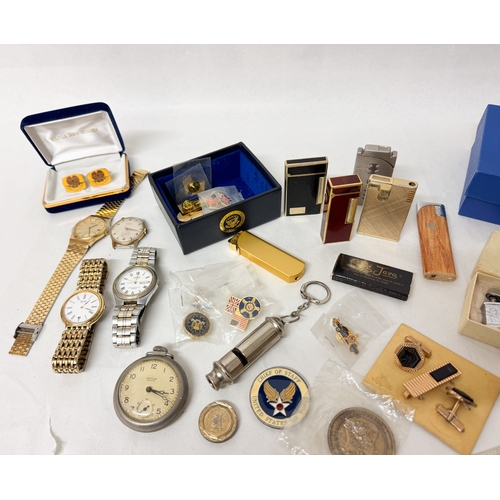 239 - Collectables to include pens, lighters to include Ronson, four gent's wrist watches to include Seiko... 