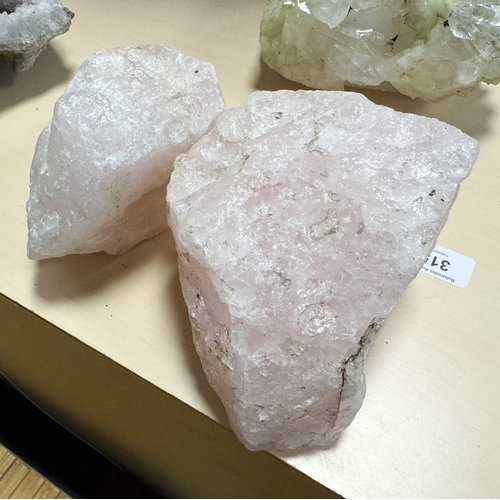 315 - Two pieces of rose quartz