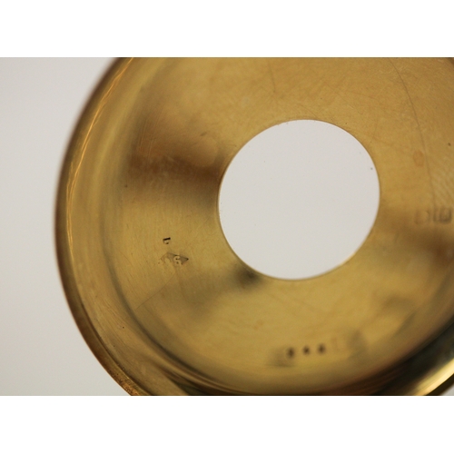 375 - An 18ct yellow gold half hunter pocket watch with a blue enamel chapter ring to the front cover, Mov... 