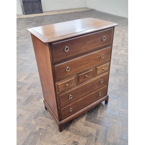 41 - A Stag Minstrel mahogany tallboy chest of four long and three small drawers, 32