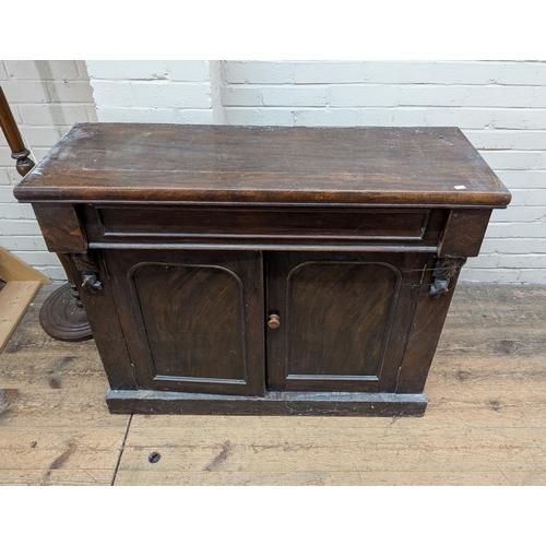 49 - A late Victorian mahogany sideboard fitted drawer and cupboards, 41