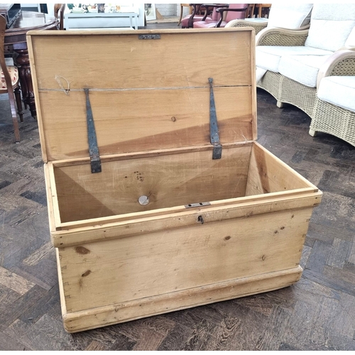 74 - A Victorian stripped pine blanket chest