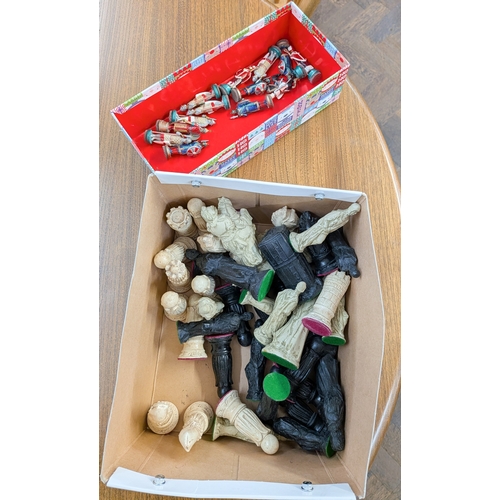 109 - Three various chessmen sets of varying shapes and sizes