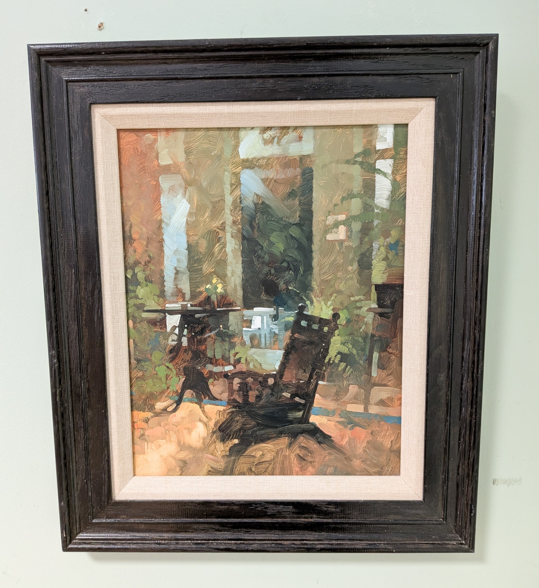 A contemporary oil on board in unglazed contemporary frame by Simon ...