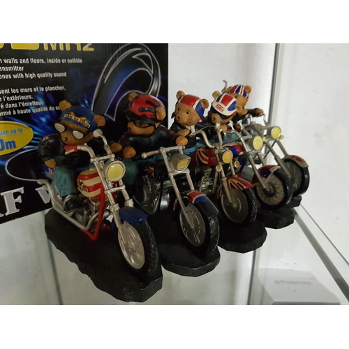 11 - Set of 5 x Bears on Motorcycle Ornaments from the 'Born to Ride' Range, Limited Editions by the Hami... 