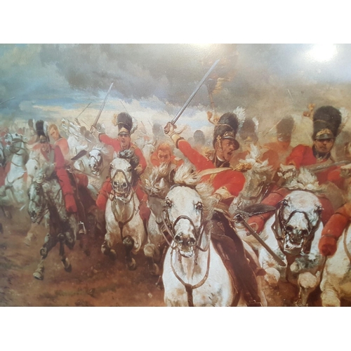 16 - Framed Print, Charge of the Scots Greys at the Battle of Waterloo, 1815, Titled 'Scotland Forever!' ... 