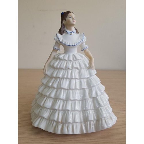 29 - Large Coalport Porcelain Lady Figurine: Melanie, (Ladies of Fashion), a/f