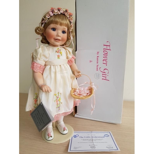 877 - Danbury Mint Ltd Edition Fine Porcelain Doll, 'The Little Bridesmaid' in the Wedding Day Dolls Colle... 