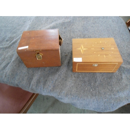 930 - Wooden Box Clock (No Hands) and Other Wood Box